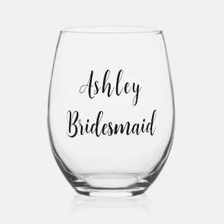 Personalisiertes Bridesmaid Weinglas Ohne Stiel