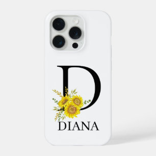 Personalisiertes Brief D Sonnenblumen-Handyhülle  iPhone 15 Pro Hülle