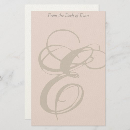 Personalisiertes Briefpapier des Monogramm-E (Vorne/Hinten)