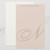 Personalisiertes Briefpapier des Monogramm-N (Vorne/Hinten)