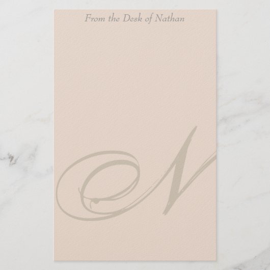 Personalisiertes Briefpapier des Monogramm-N (Vorderseite)