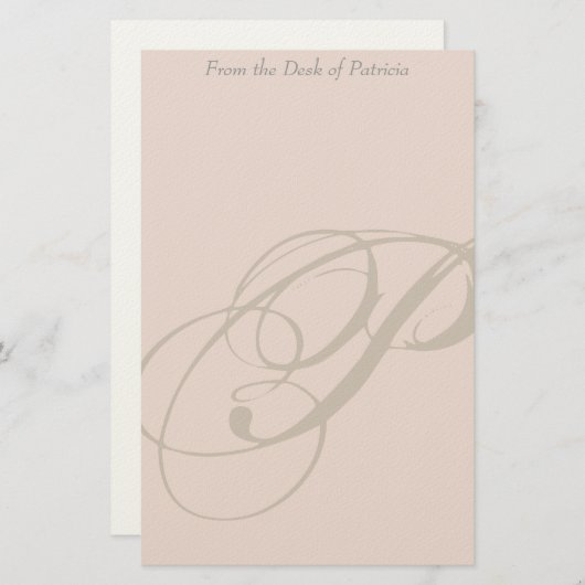 Personalisiertes Briefpapier des Monogramm-P (Vorne/Hinten)