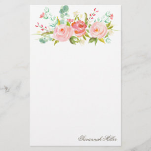 Personalisiertes Briefpapier des Rosen-Garten-