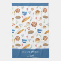 Personalisiertes Brot und Bäckerei Wasserfarben Mu