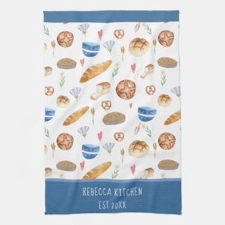 Personalisiertes Brot und Bäckerei Wasserfarben Mu Geschirrtuch