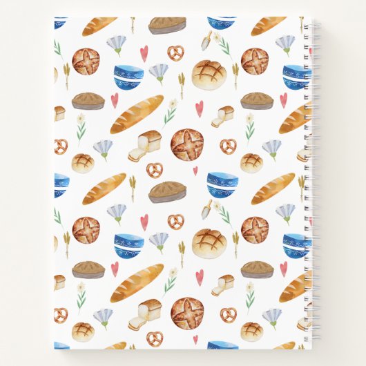 Personalisiertes Brot und Bäckerei Wasserfarben Mu Notizblock (Rückseite)