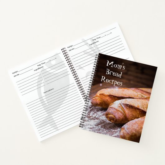Personalisiertes Brot und Backrezeptorbuch Notizblock (Innenseite)