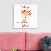 Personalisiertes Brown Deer Kids Affirmation Kinde Leinwanddruck (Insitu (Wohnzimmer))