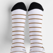 Personalisiertes Brown White Strip Golf Club Socken (Oben)