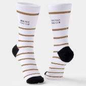 Personalisiertes Brown White Strip Golf Club Socken (Gewinkelt)