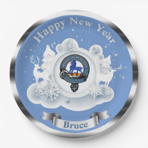 Personalisiertes Bruce Clan Abzeichen Winter Pappteller