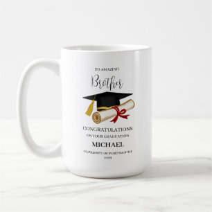 Personalisiertes Bruder-Abschluss-Andenken Name Ja Kaffeetasse