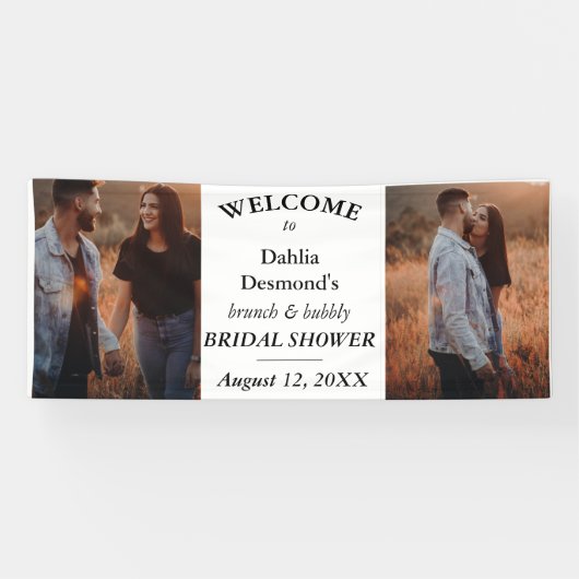 Personalisiertes Brunch & Bubbly Brautparty Willko Banner (Horizontal)