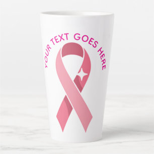 Personalisiertes Brustkrebs-Bewusstsein Rosa Band Milchtasse