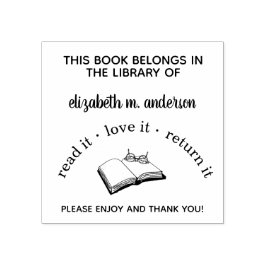 Personalisiertes Buch Briefmarke lesen Es Liebe zu Gummistempel