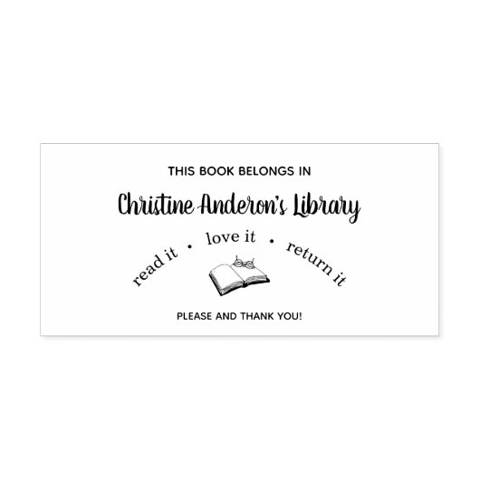 Personalisiertes Buch Briefmarke lesen Es Liebe zu Gummistempel (Prägung)