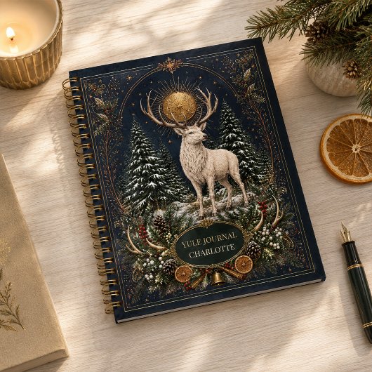 Personalisiertes Buch der Julhirsche Spiralblock