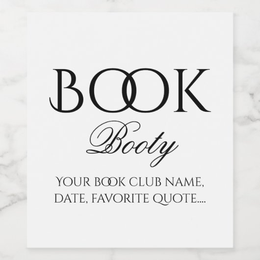 Personalisiertes Buch Hintern Weinkarte Weinetikett (Einzelnes Label)