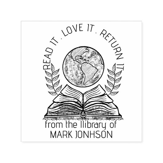 Personalisiertes BUCH Liebe EDIT Holz EMBOSSER Gum Permastempel (Design)