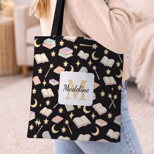 Personalisiertes Buch Mädchen Cute Magic Name Dark Tasche