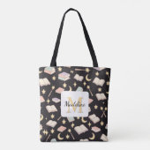Personalisiertes Buch Mädchen Cute Magic Name Dark Tasche (Rückseite)