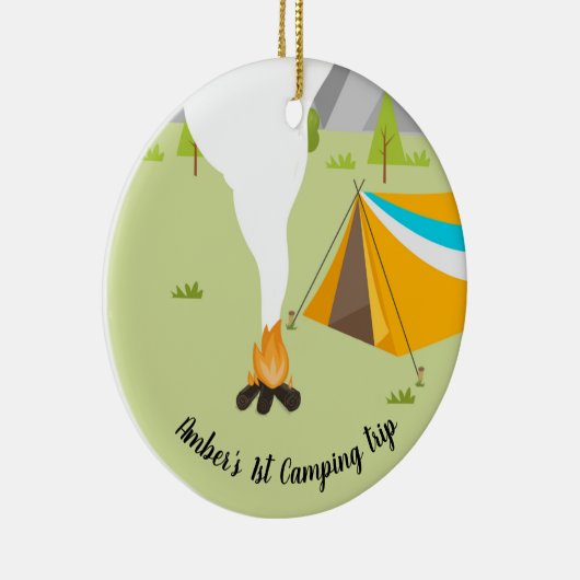 Personalisiertes Buch mit Camping Keramik Ornament (Rechts)