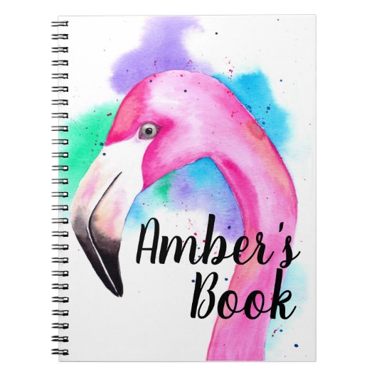 Personalisiertes Buch mit Flamingo Aquarell (Vorderseite)