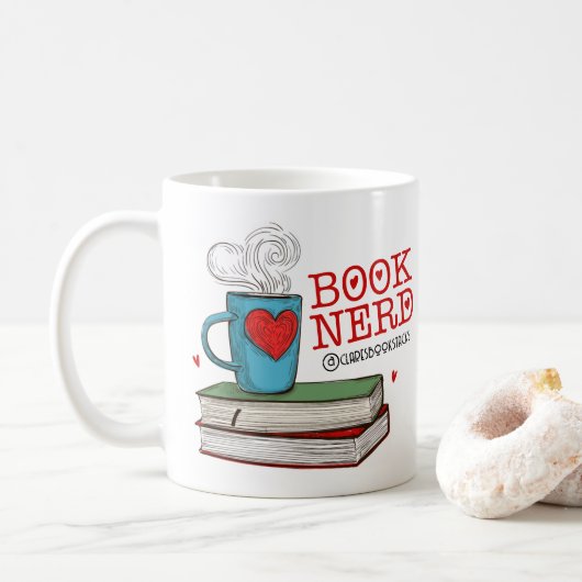 Personalisiertes Buch-Nerd-Geschenk für den Leser Kaffeetasse (Mit Donut)