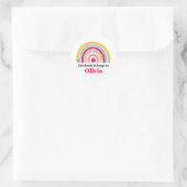 Personalisiertes Buch "School Rainbow" Runder Aufkleber (Tasche)