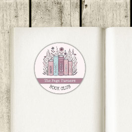 Personalisiertes Buchclub-Florales Exlibris Runder Aufkleber