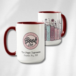 Personalisiertes Buchclub-Logo & Floral Tasse