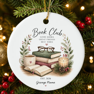 Personalisiertes Buchclub-Weihnachtsgeschenk Keramik Ornament