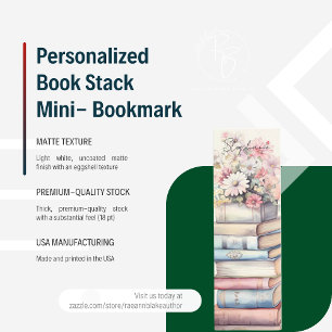 Personalisiertes Bücherstapel-Mini-Lesezeichen Mini Visitenkarte