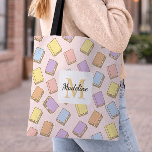 Personalisiertes buchliebendes Mädchen Buch Süßer Tasche