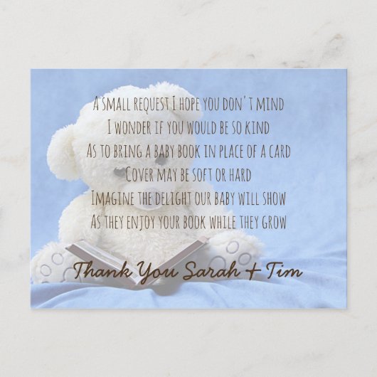 Personalisiertes Buchungsanfrage Poem Card Kinderd Postkarte (Vorderseite)