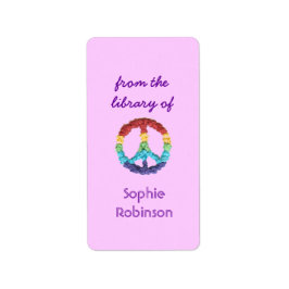 Personalisiertes Buchzeichen des Friedenszeichens Adressaufkleber