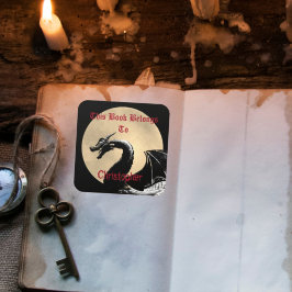 Personalisiertes Buchzeichen des Mythischen Drache Quadratischer Aufkleber