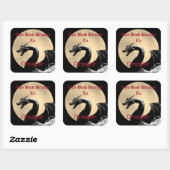 Personalisiertes Buchzeichen des Mythischen Drache Quadratischer Aufkleber (Blatt)