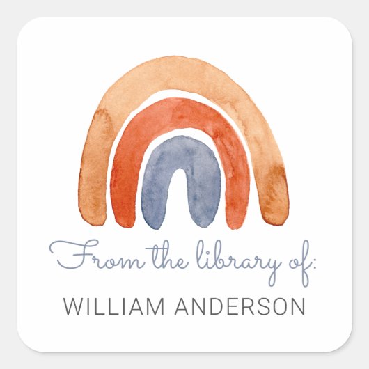 Personalisiertes Buchzeichen Quadratischer Aufkleber (Vorderseite)