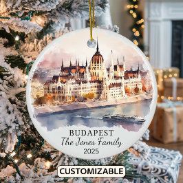 Personalisiertes Budapester Ornament, Ungarisches  Keramik Ornament