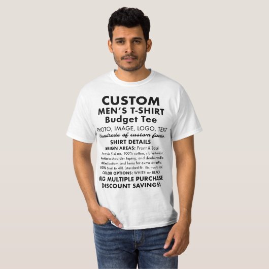 Personalisiertes Budget für Männer Weißer T - Shir T-Shirt (Vorne ganz)