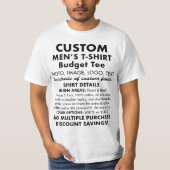 Personalisiertes Budget für Männer Weißer T - Shir T-Shirt (Vorderseite)
