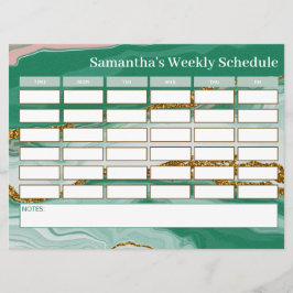 Personalisiertes Budget Grüne Marmorklasse