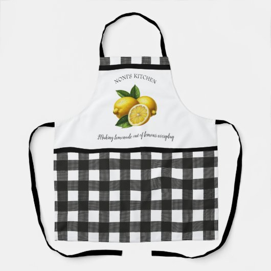 Personalisiertes Buffalo Kariert Wasserfarbe Zitro Schürze (Vorderseite)