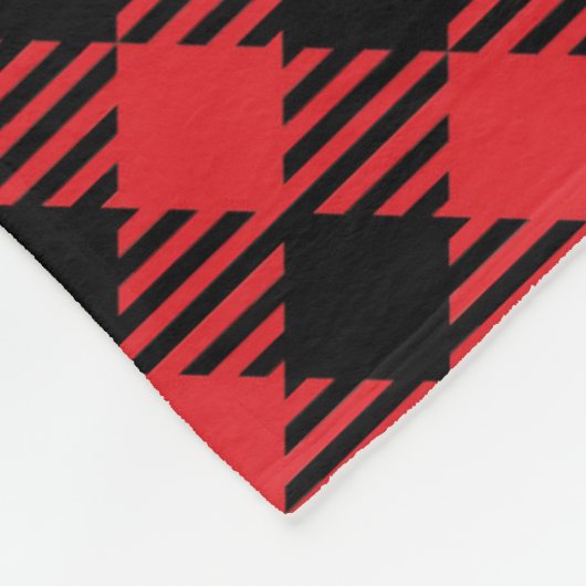 Personalisiertes Buffalo Kariert Weihnachten Fleecedecke (Ecke)