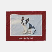 Personalisiertes Bulldog-Foto und Name des Bulldog Fleecedecke (Vorderseite (Horizontal))