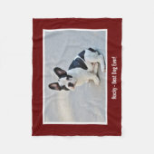 Personalisiertes Bulldog-Foto und Name des Bulldog Fleecedecke (Vorderseite)