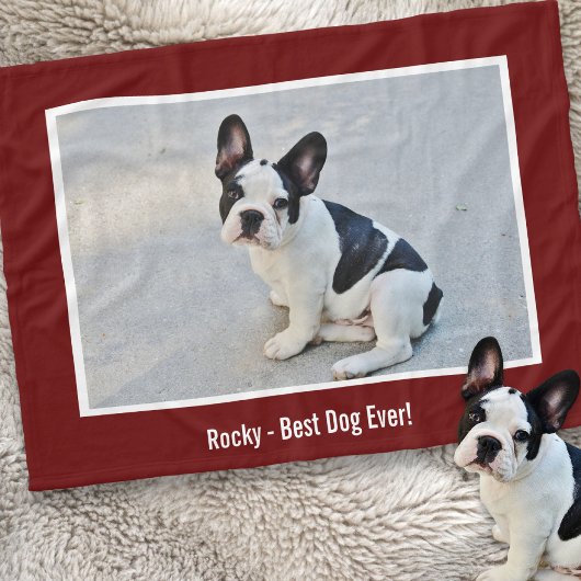 Personalisiertes Bulldog-Foto und Name des Bulldog Fleecedecke