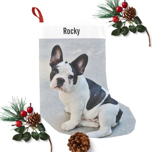 Personalisiertes Bulldog-Foto und Name des Bulldog Kleiner Weihnachtsstrumpf