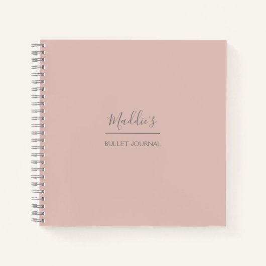 Personalisiertes Bullet Journal | Rosa | Dotted Notizblock (Vorderseite)